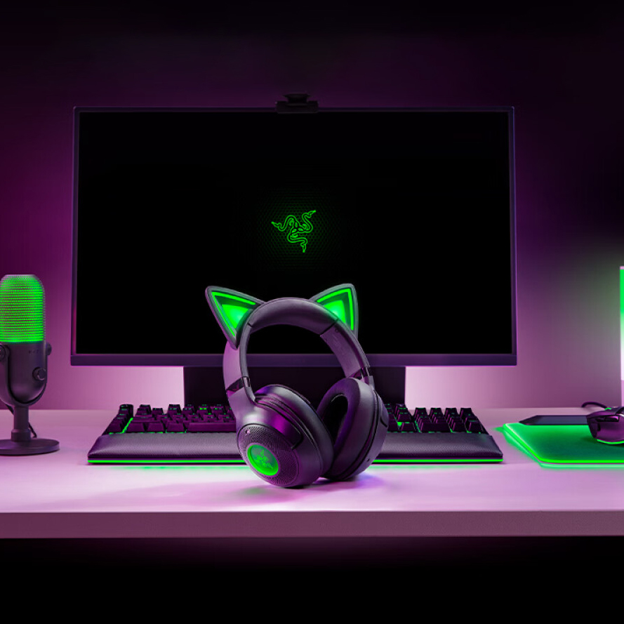 Гарнитура игровая беспроводная Razer Kraken Kitty V2 BT, чёрный — фото 3