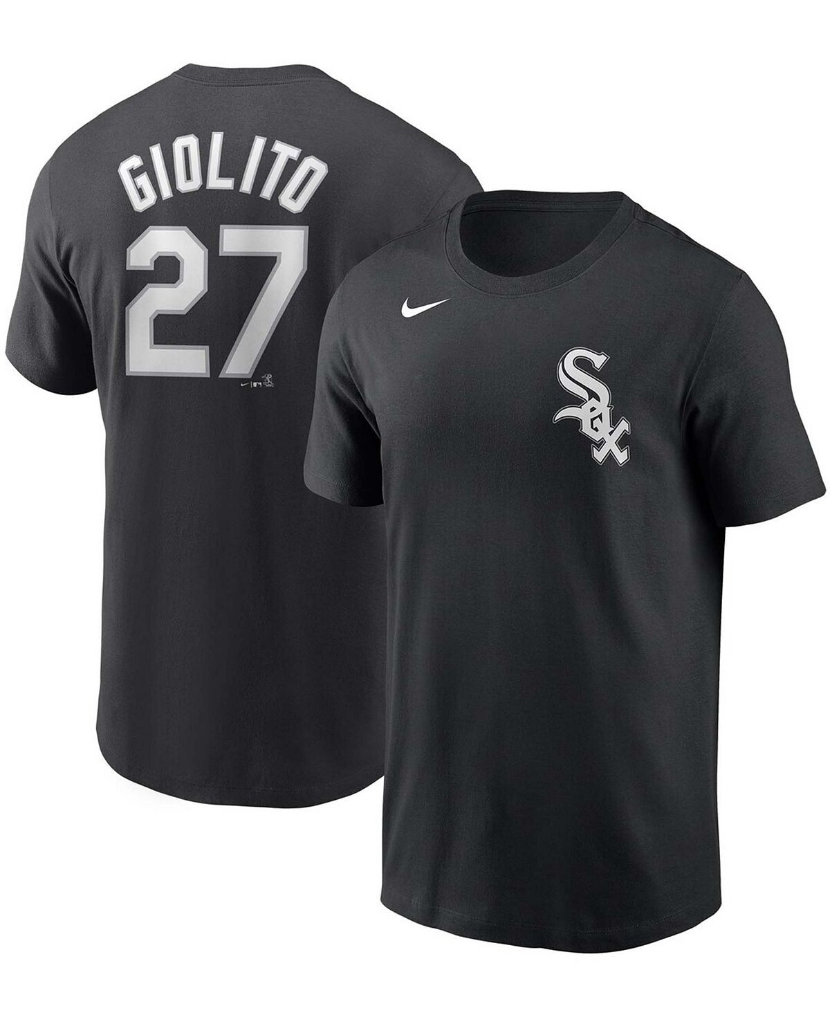 

Мужская футболка lucas giolito black chicago white sox name number Nike, черный