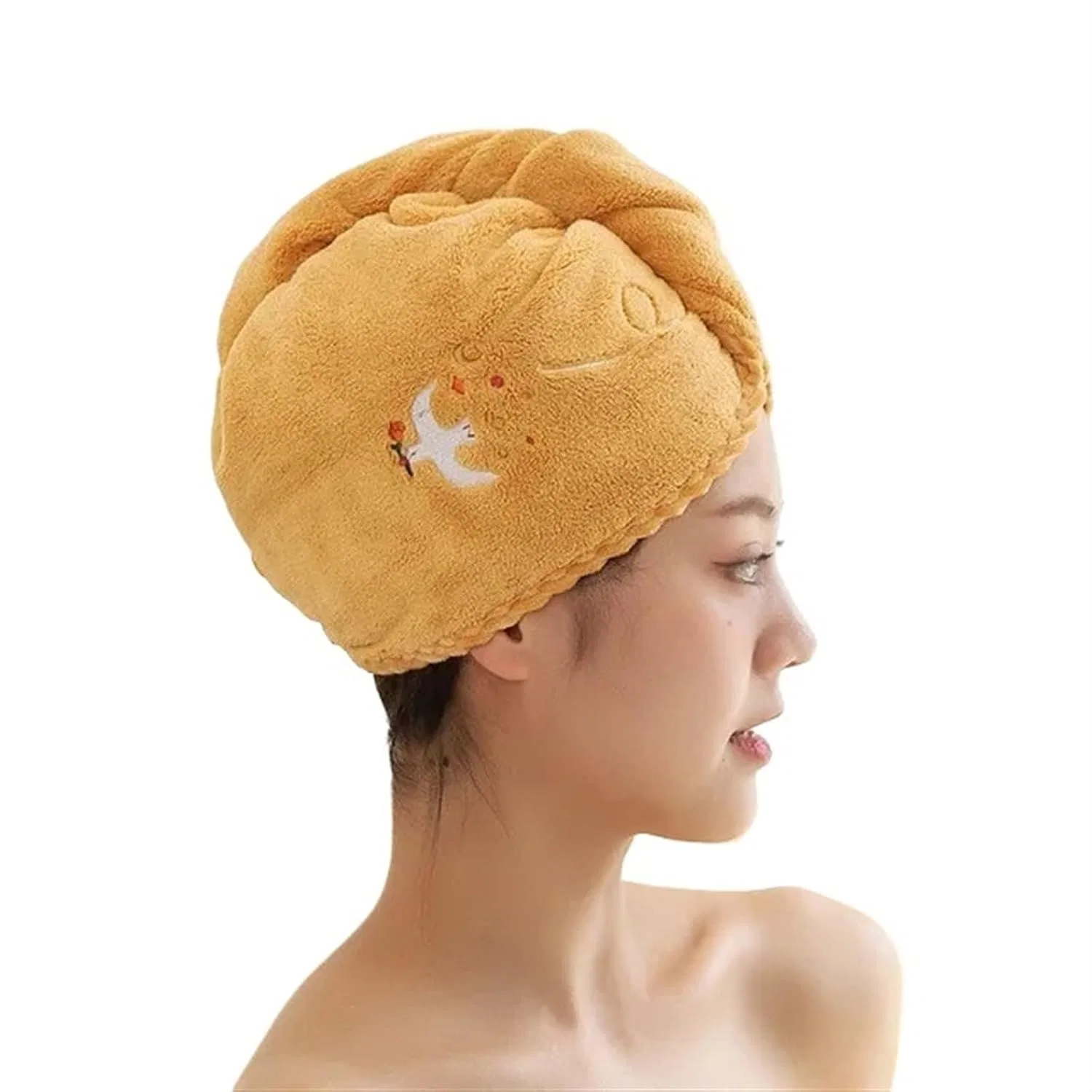 Шапочка для сушки волос TYNXK, 1 шт, 25x60 см, Оранжевый
