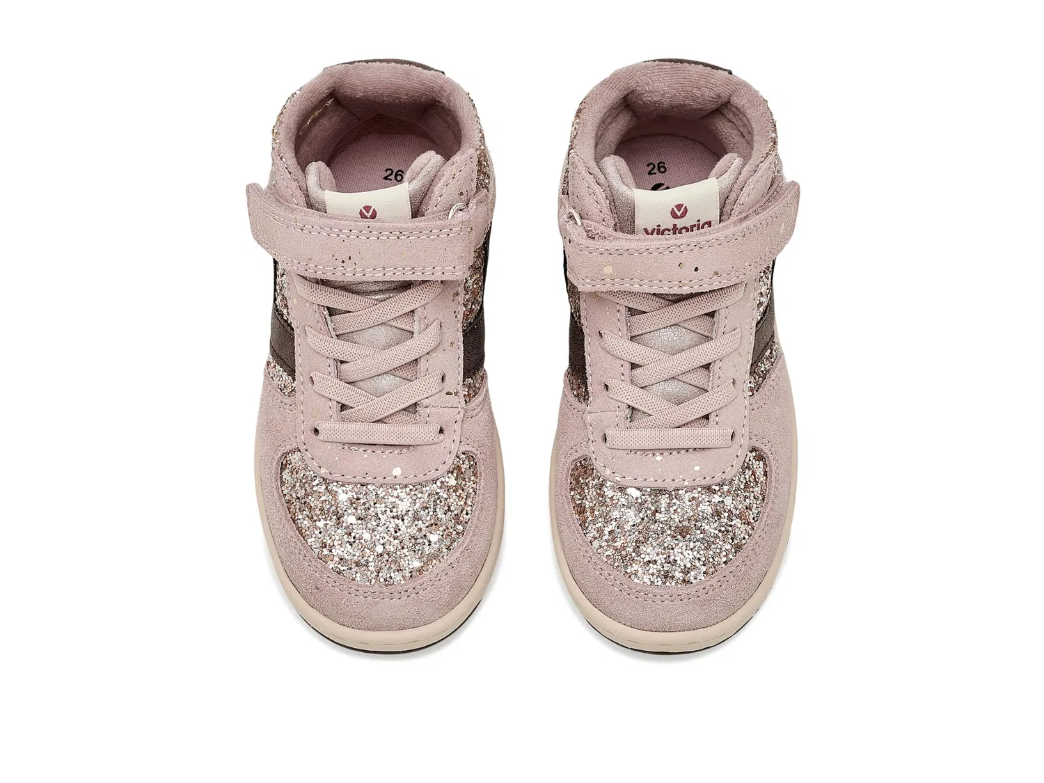 Кроссовки Tiempo Tira & Elastico Glitter (для малышей, маленьких и больших детей) Victoria Kids, Rosa — фото 3