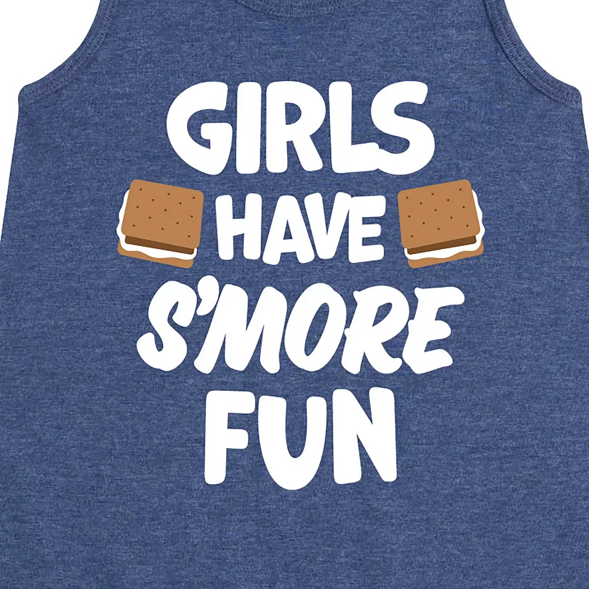 Детское платье-трапеция без рукавов Girls Have Smore Fun Instant Message, Heather Navy — фото 2