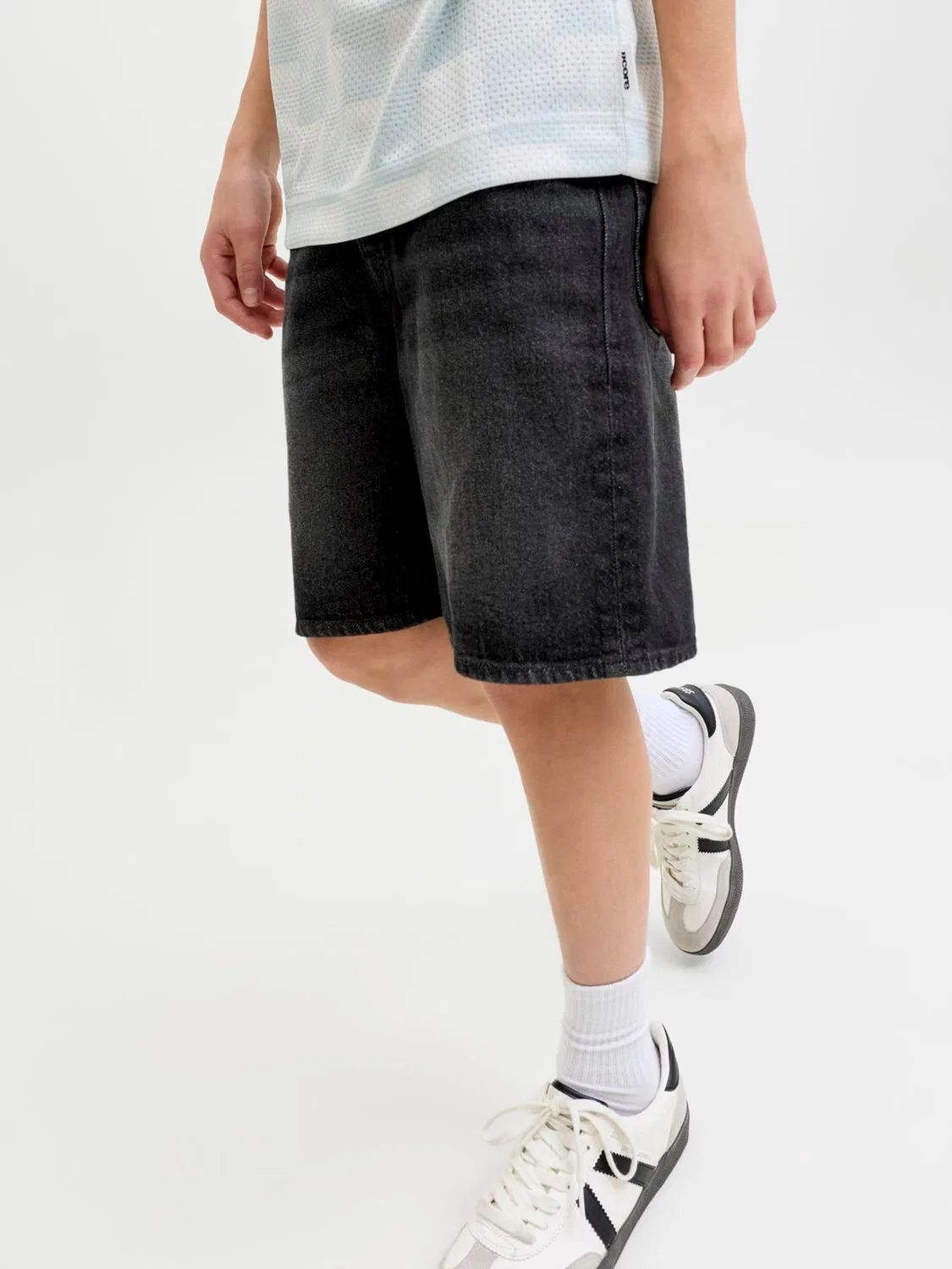 Шорты джинсовые Relaxed Fit JACK & JONES JUNIOR, черный — фото 3