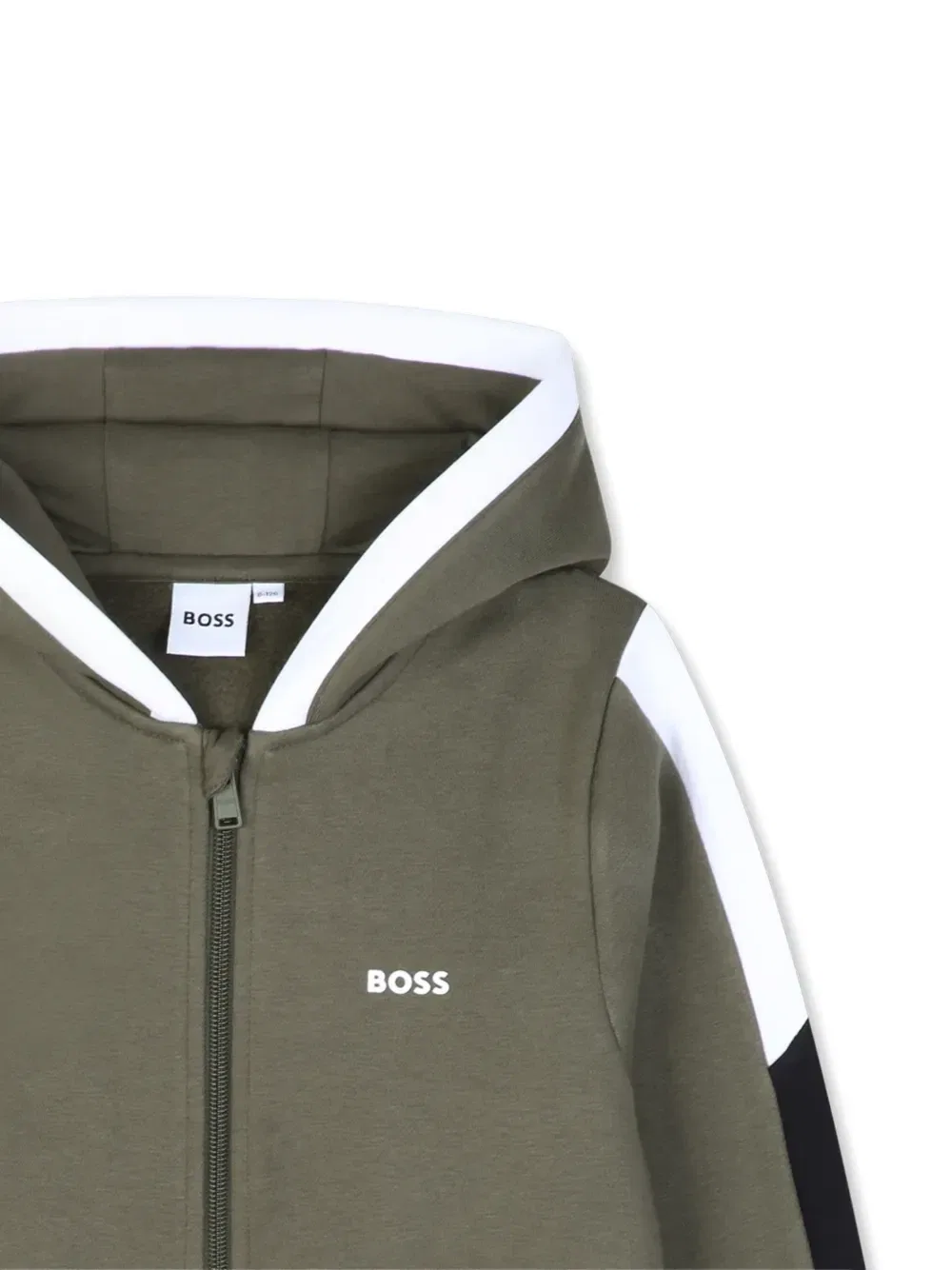Худи на молнии с логотипом Boss Kidswear, зеленый — фото 3