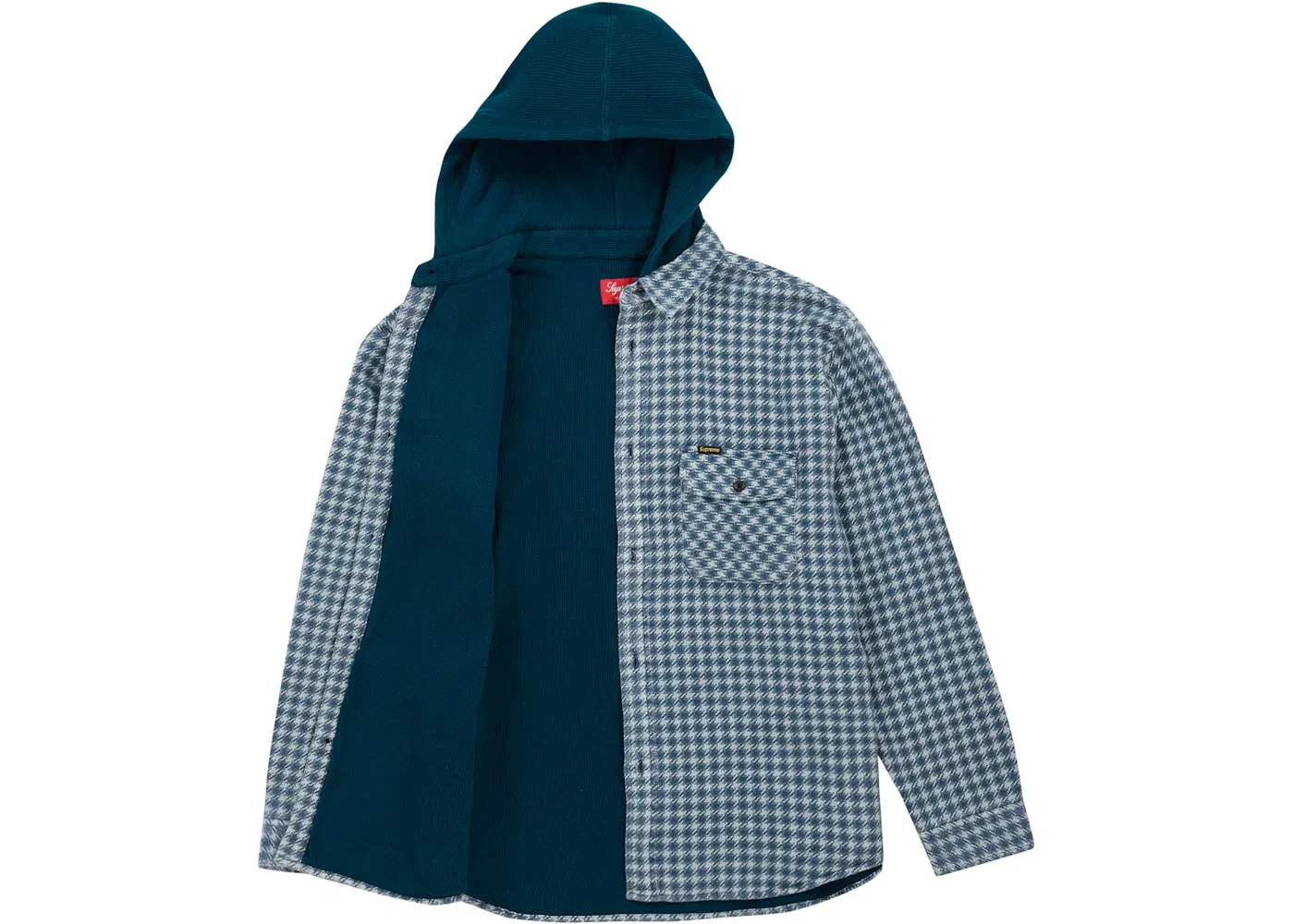 Мужская рубашка-худи с принтом Houndstooth Supreme, Light Navy — фото 2