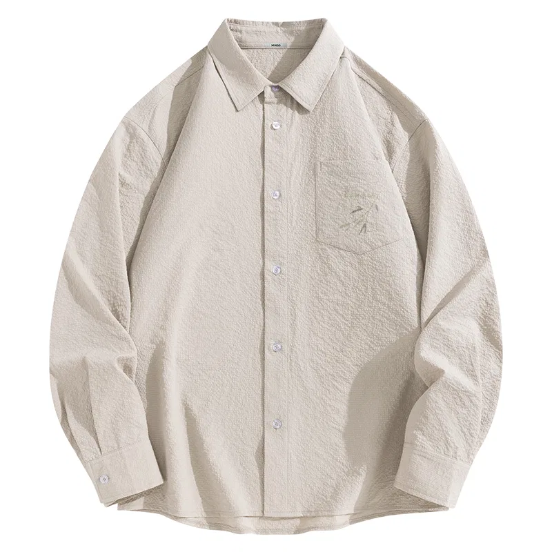 Детская рубашка с воротником Miniso, Oat (Bamboo Shadow Breeze Chest Logo)