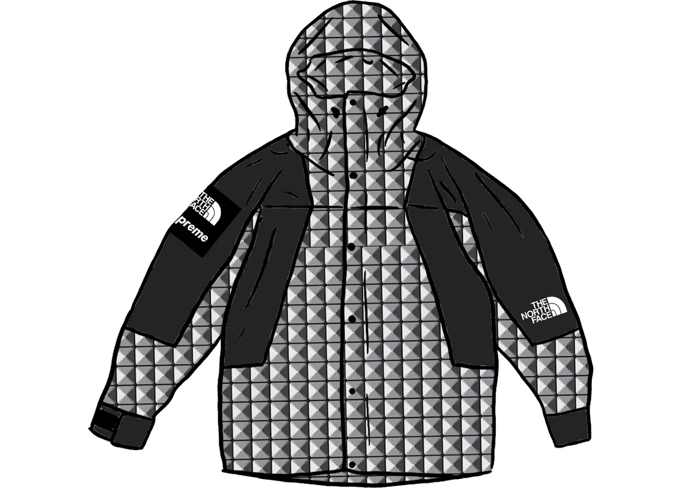 Мужская куртка с принтом Studded Mountain Light Supreme, Black