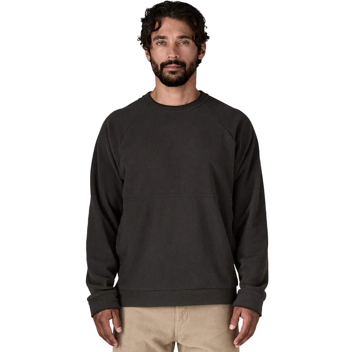 Мужское флисовое джерси без капюшона Micro d crewneck Patagonia, черный