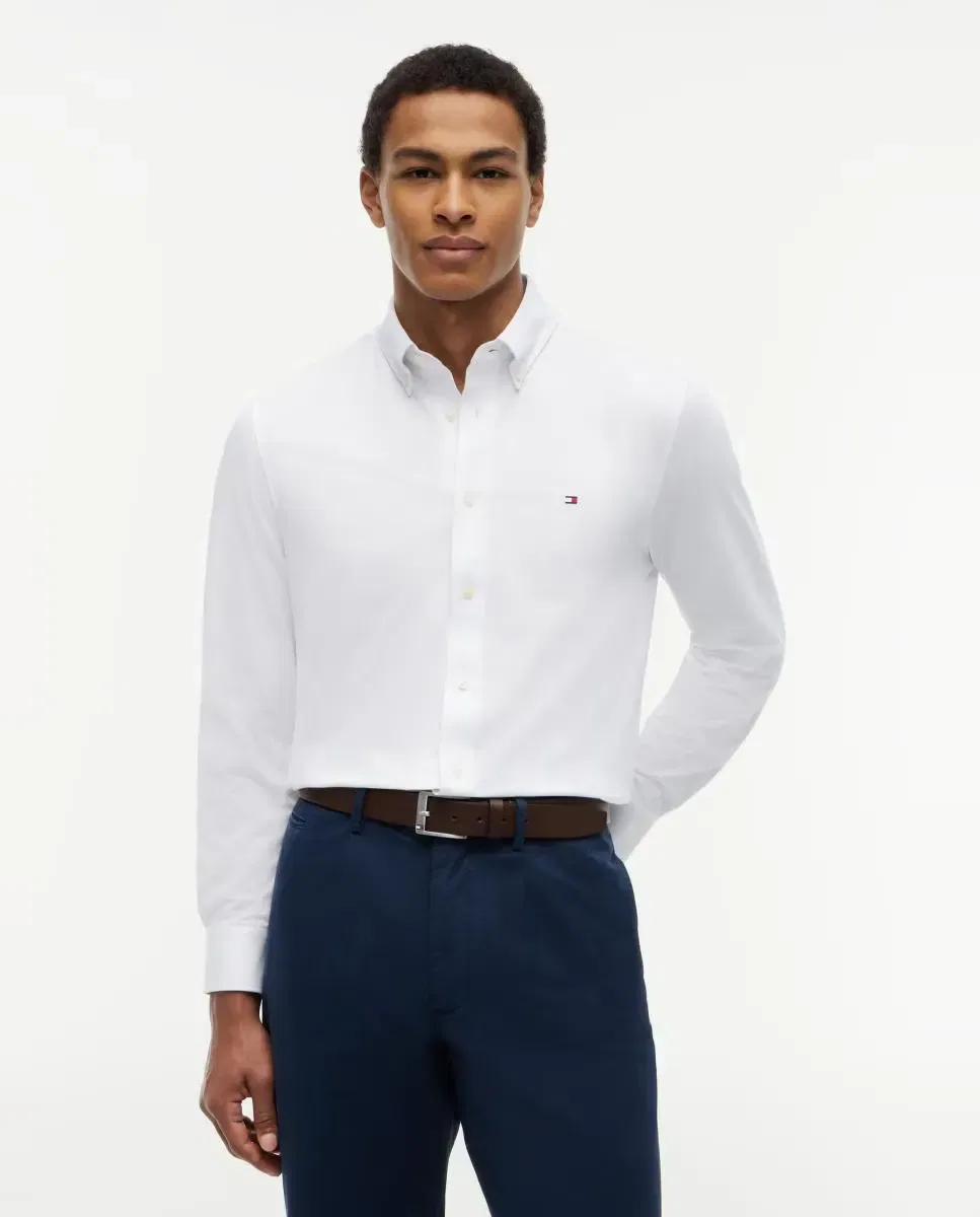 Мужская рубашка Performance Oxford с длинным рукавом Tommy Hilfiger, Blanco