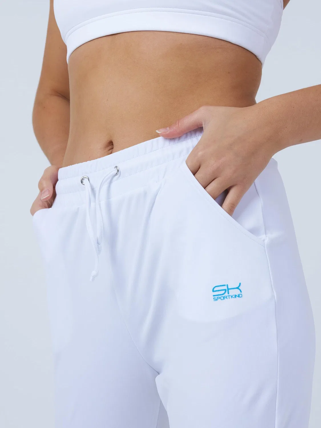 Спортивные брюки Sportkind Regular Workout Pants Jogging Pants белого цвета — фото 2