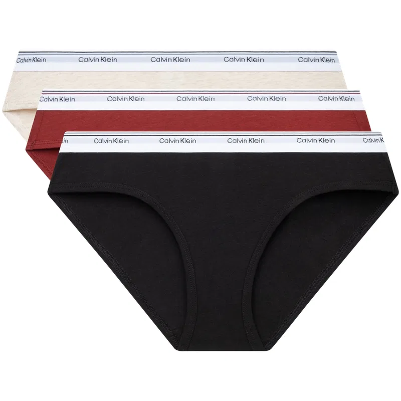 Женские трусы 3 шт. P24-Space Black/Beige Apricot/Vintage Red Calvin Klein, P24-Space Black/Beige Apricot/Vintage Red
