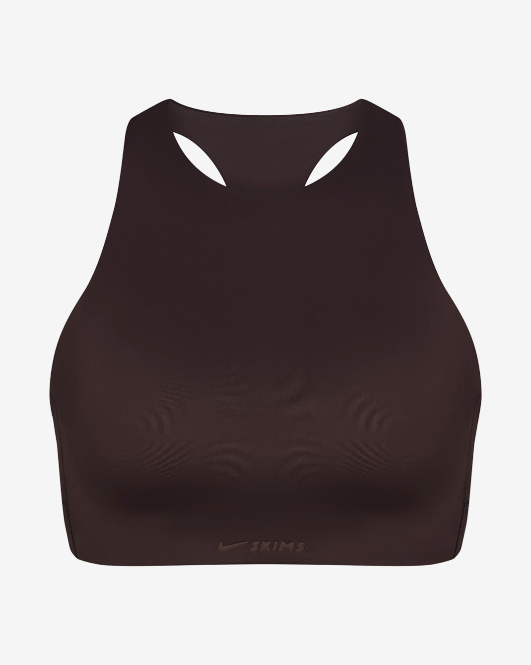 

Спортивный топ NikeSKIMS Shine Women's High-Neck, темно-коричневый