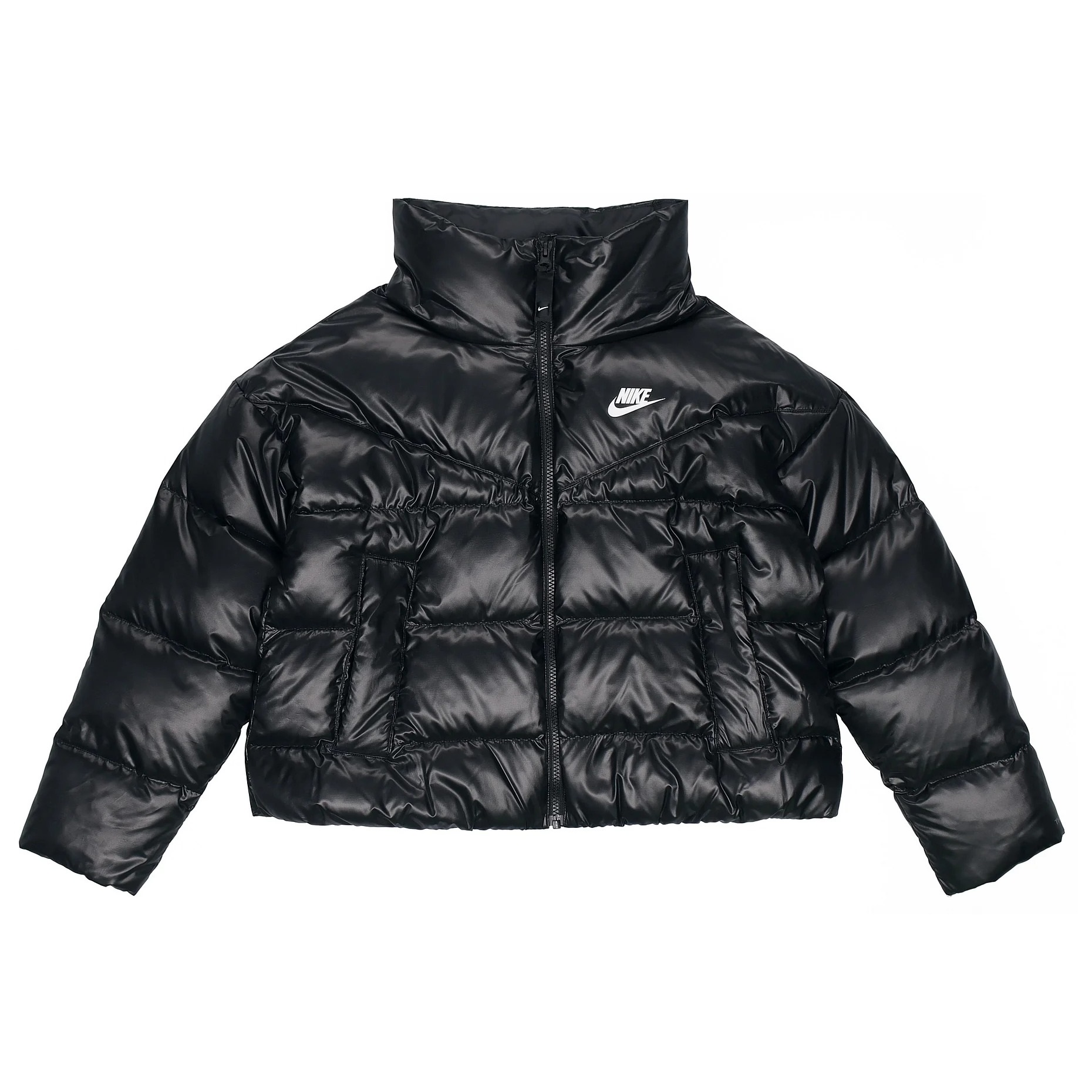 

Пуховик Nike Solid Color Straight Long Sleeves, черный