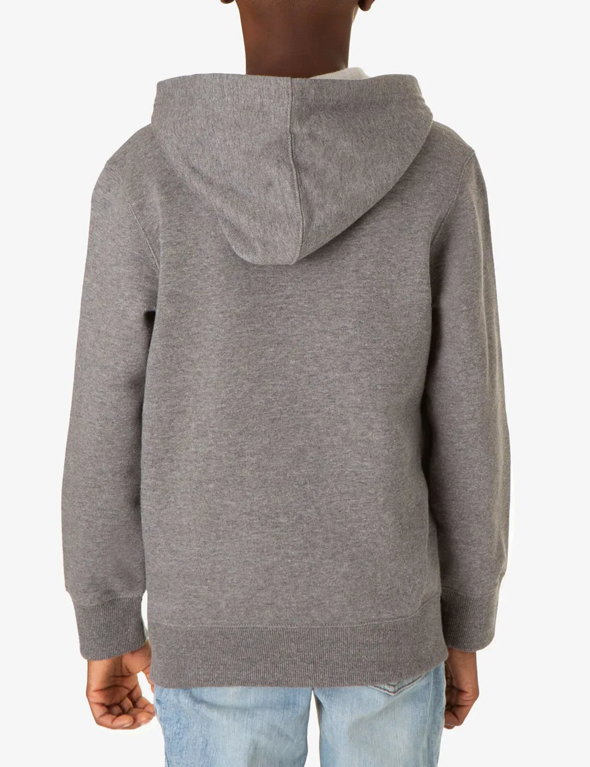Детская флисовая толстовка с разноцветными полосками U.S. Polo Assn, Campus Heather Gray — фото 2