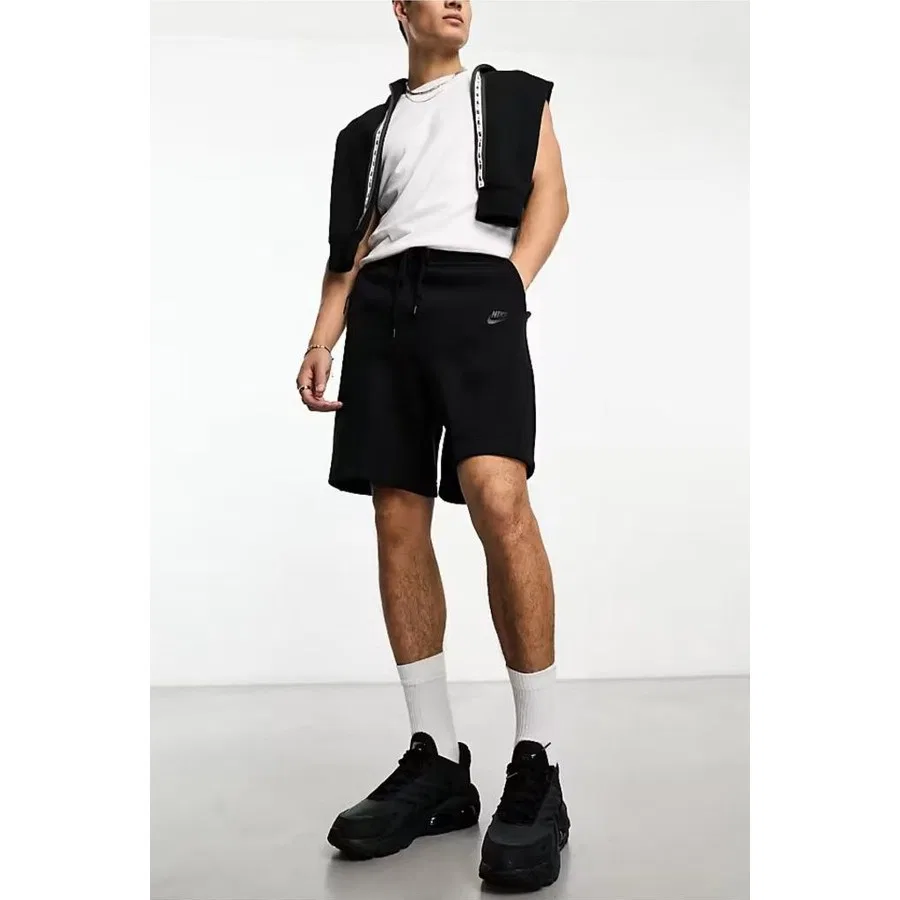 Шорты спортивные с принтом Tech Fleece Nike, Черный — фото 4