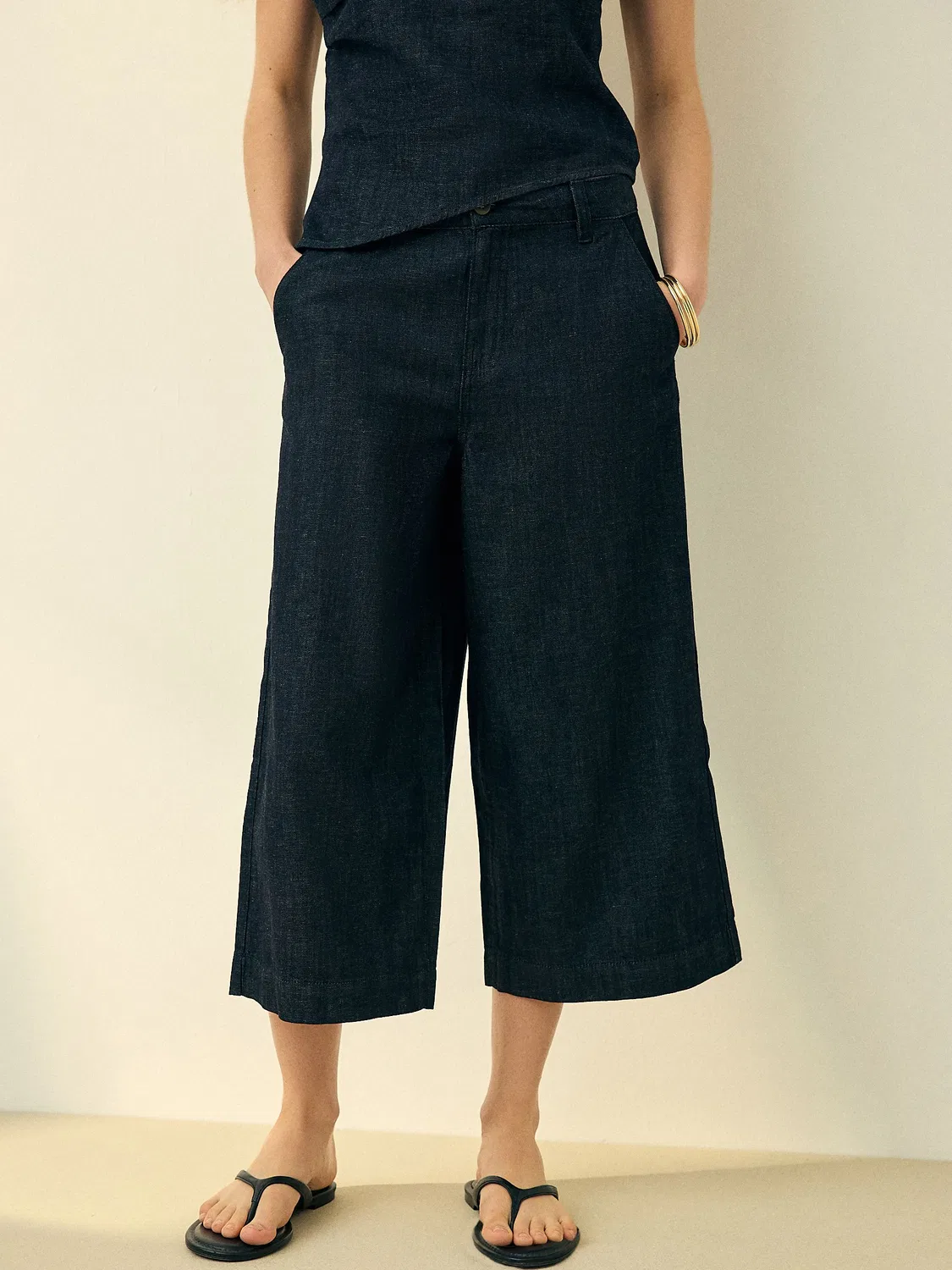 Джинсы широкие укороченные Indigo Blue Next, Indigo Blue — фото 3