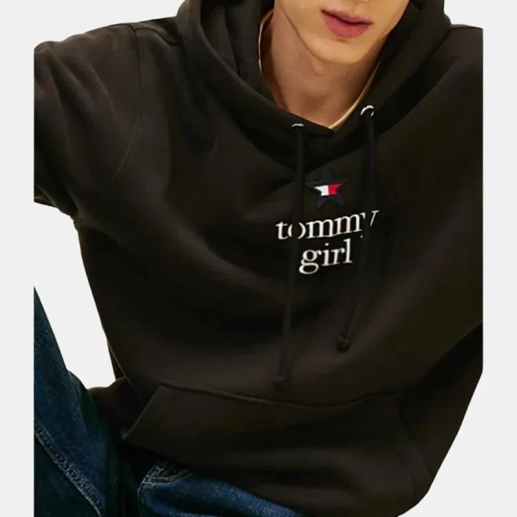 Детский свитшот с принтом Tommy Hilfiger, Black — фото 4