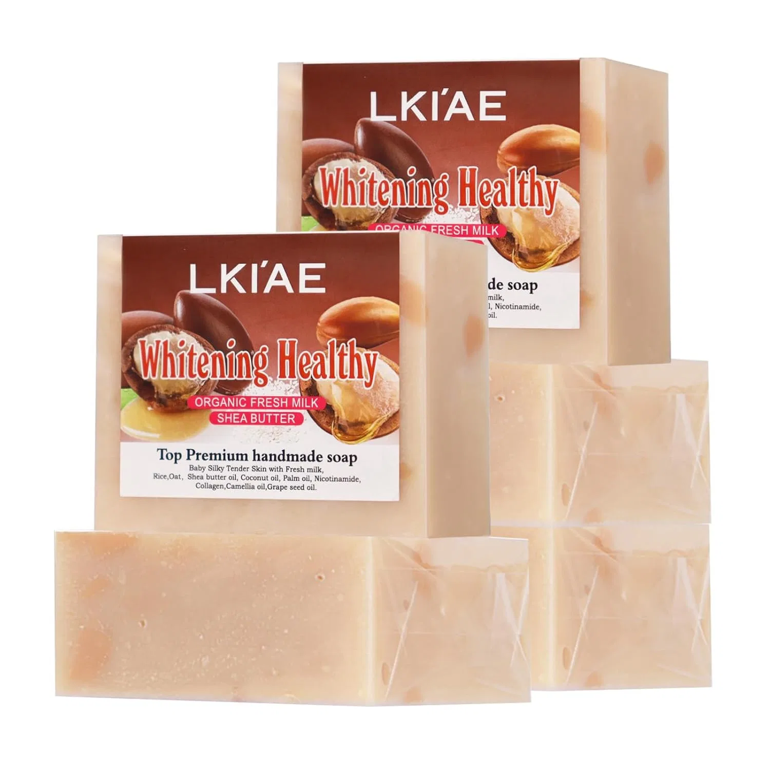 Мыло ручной работы с овсом и маслом ши, AILKE BOOST LUSTER, набор 5 шт, 150 г, 5 Items