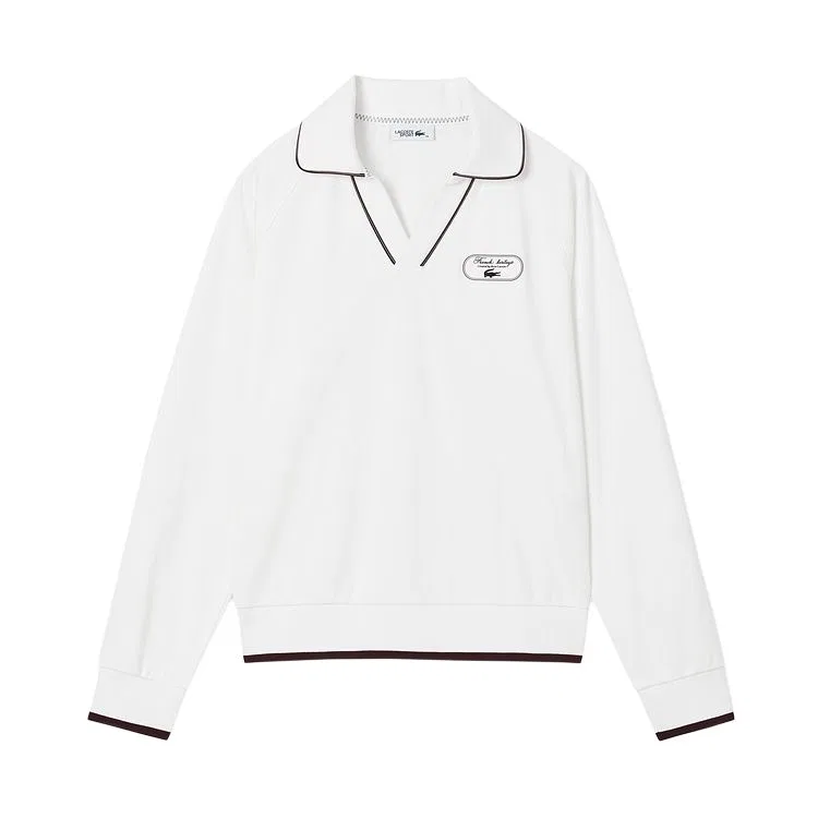 Женское поло LACOSTE с V-образным вырезом, Navy Blue — фото 4