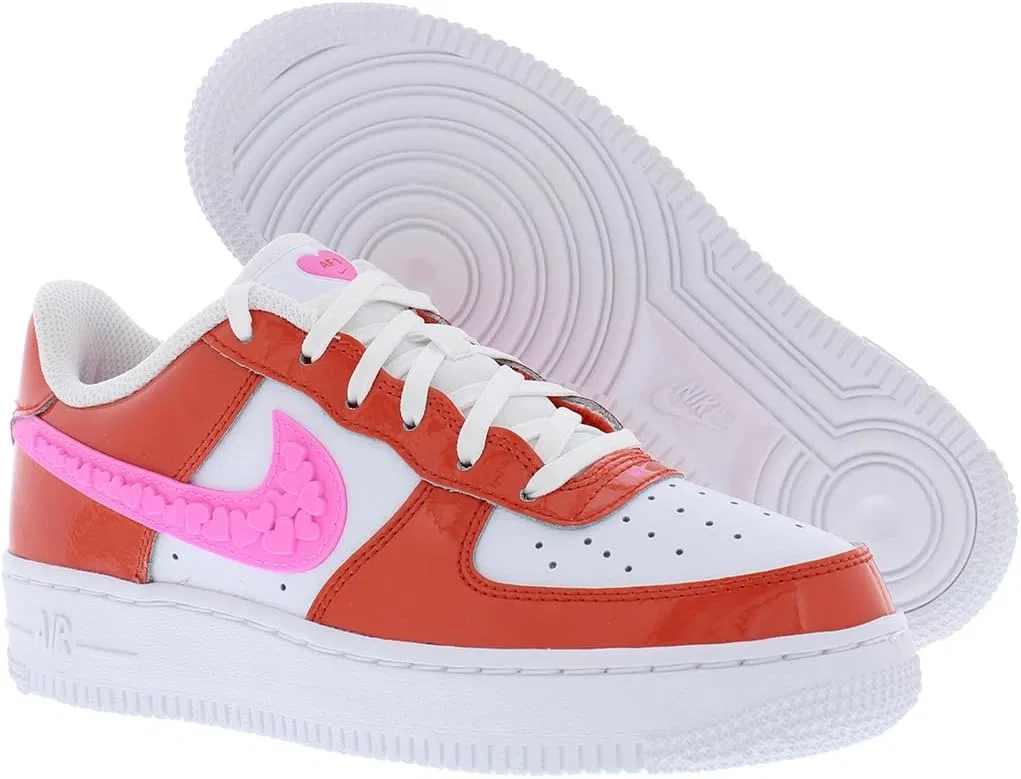 Детские кроссовки для девочек Air Force 1 LV8 Nike, Picante Red/Pink/Spell White-Red — фото 4