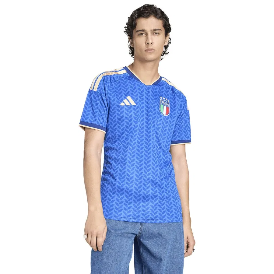 Футболка ADIDAS PERFORMANCE 'Italy 26 Home' синего и лазурного цвета — фото 3