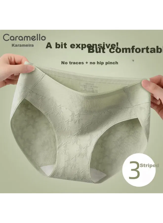 Трусы-слипы хлопковые бесшовные антибактериальные комплект 3 шт Caramella