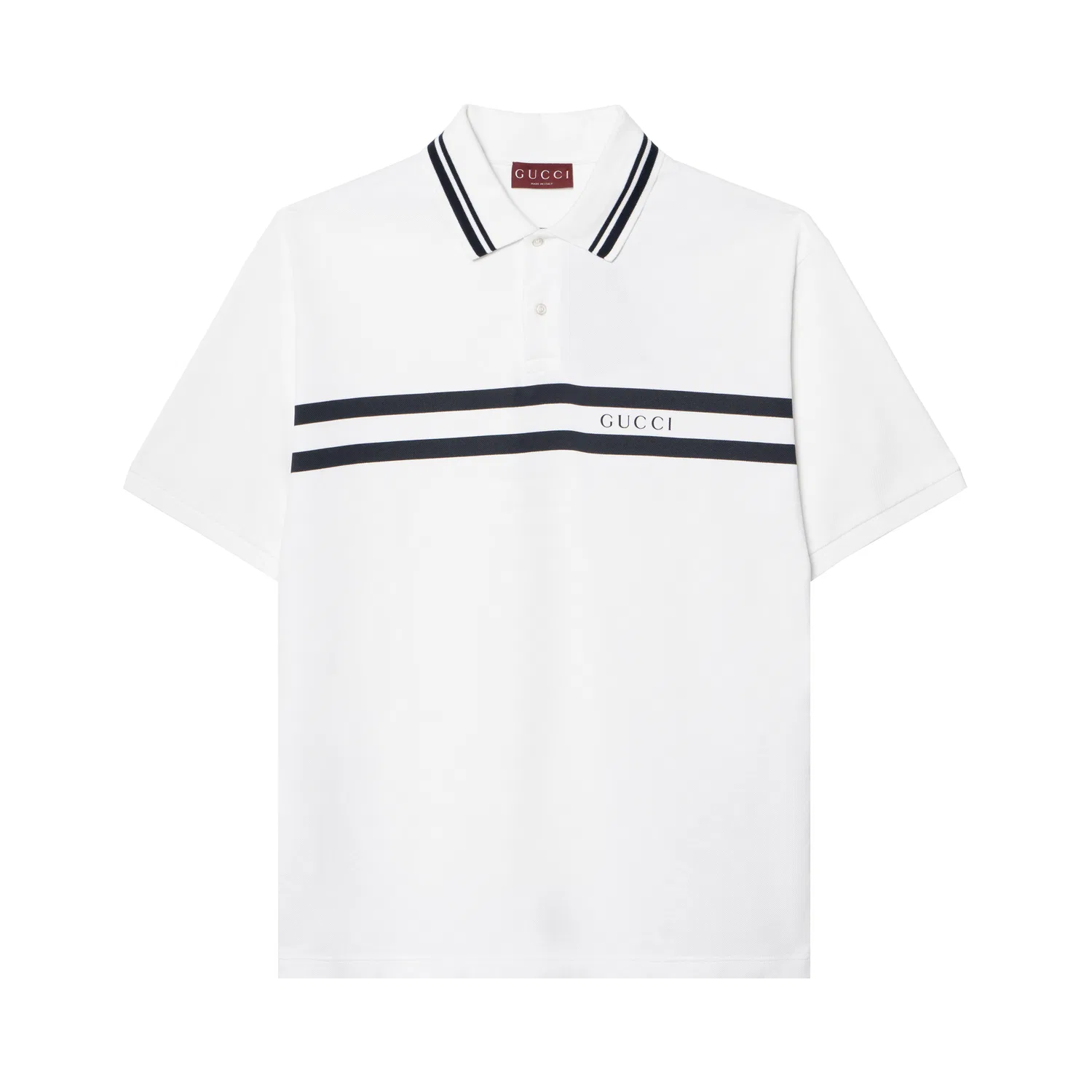 Мужское поло с принтом Logo GUCCI, White