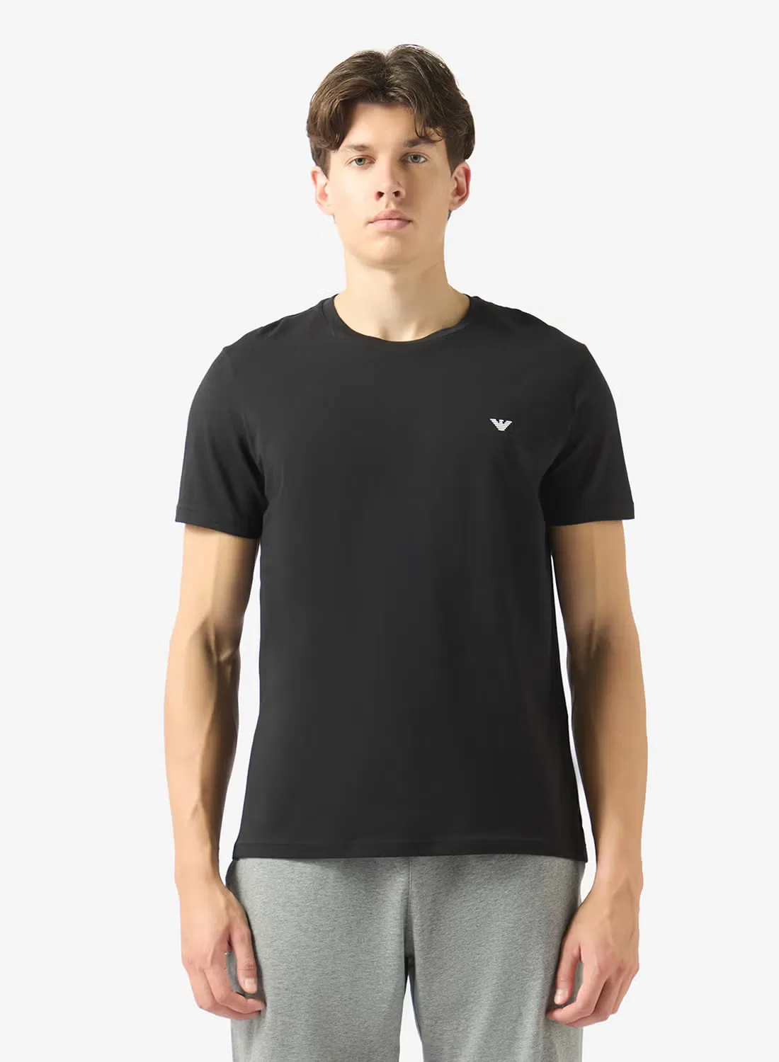 Футболка с логотипом, комплект 2 шт Emporio Armani, черный — фото 2