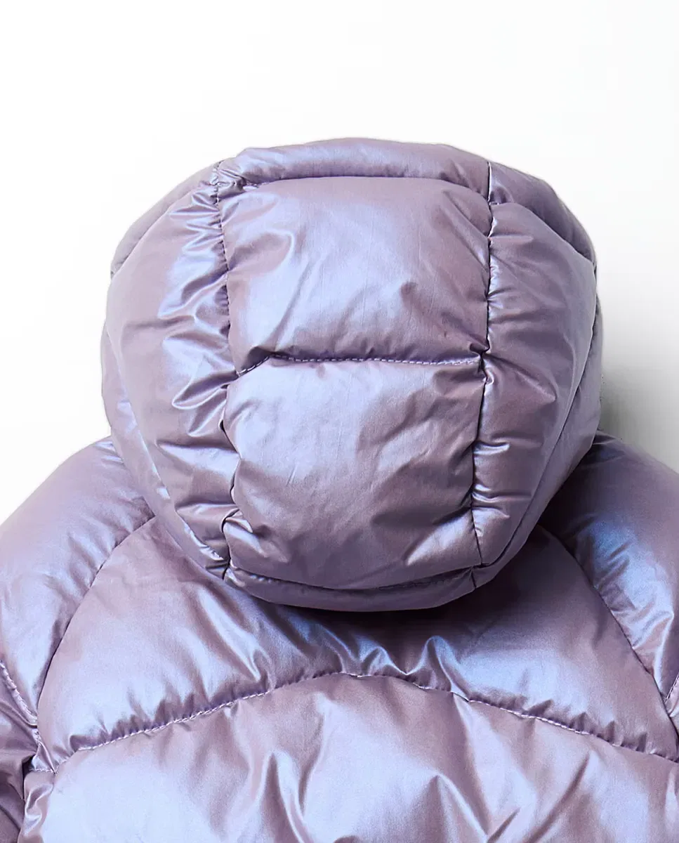 Детское пальто для девочек стеганое блестящее Sfera, Purple — фото 4