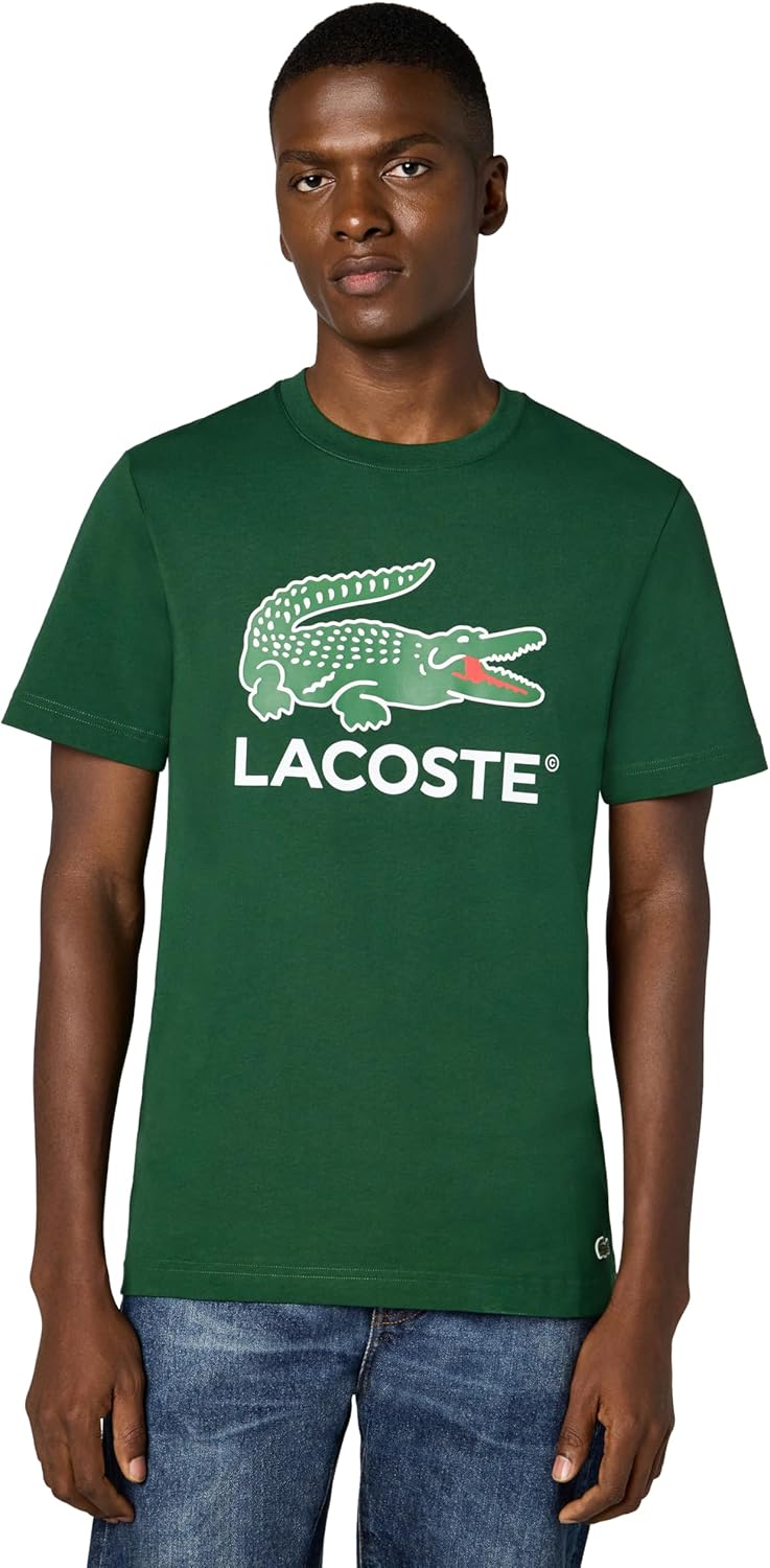 

Мужская футболка Lacoste с круглым вырезом, коротким рукавом, стандартным кроем и фирменной символикой, Appalachan Green