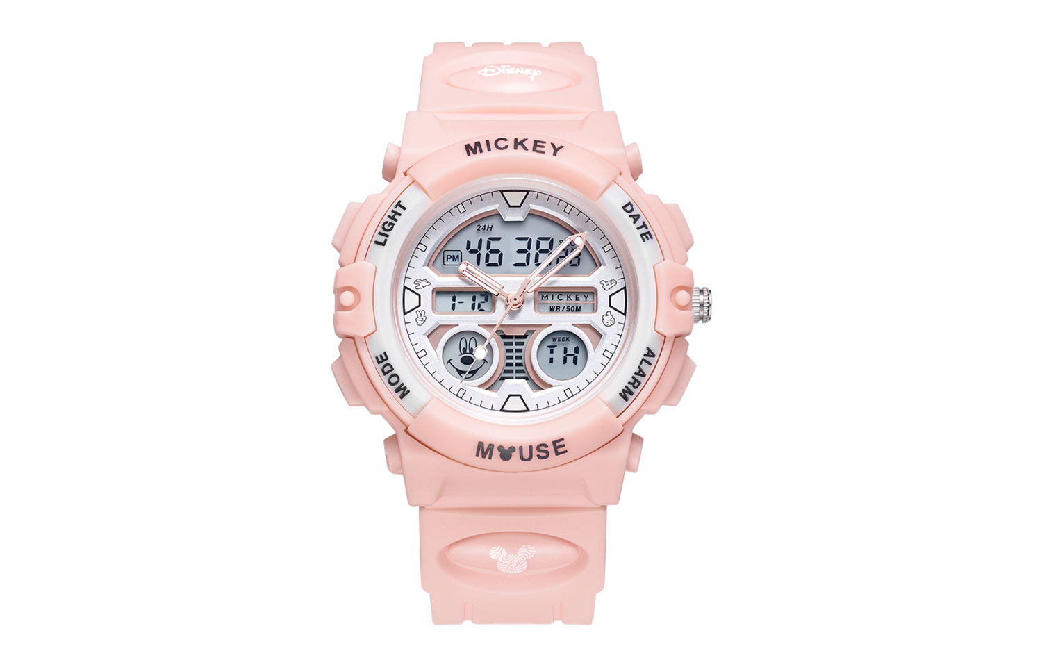 

Disney Часы Mickey Series Electronic Movement Silicone Strap Watch Women's Watch White Dial MK 15155P