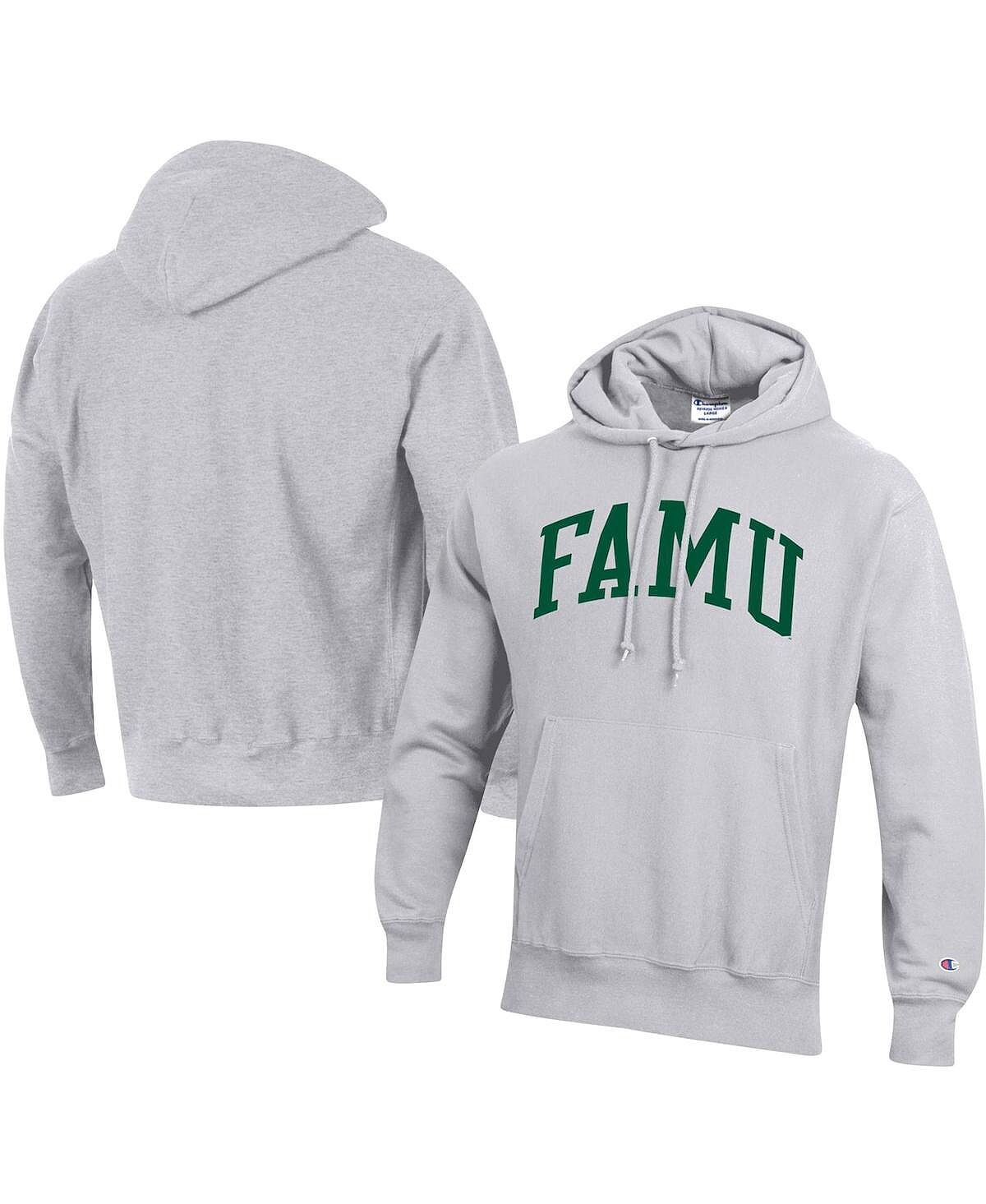 

Мужская серая толстовка с капюшоном florida a&m rattlers tall arch pullover Champion, серый