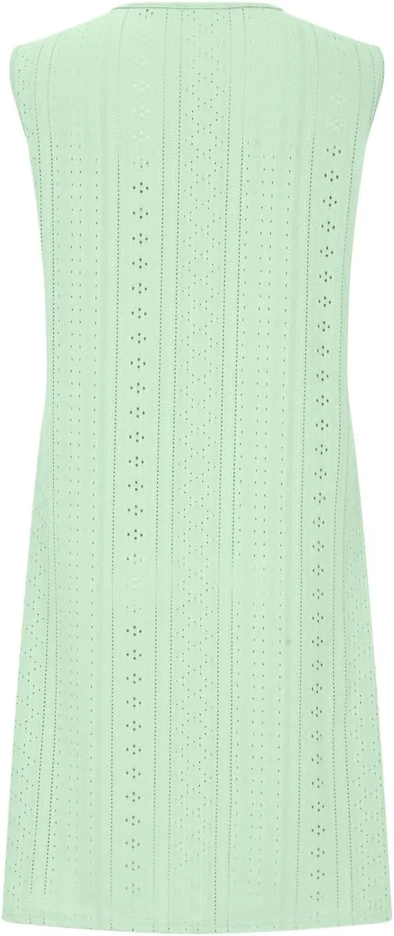 Женское мини-платье с широкими бретелями Sleeveless Mint Green — фото 3