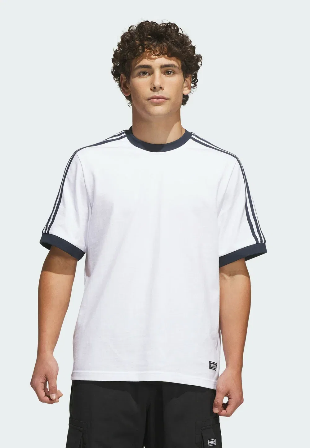 Футболка-Поло с принтом для скейтбординга Adidas Originals, White Aurora Ink