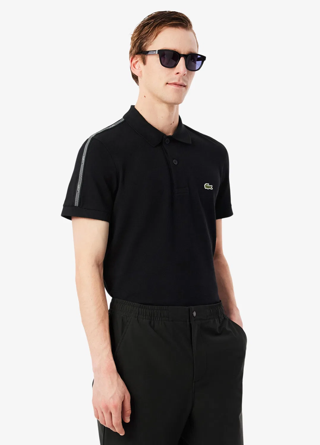 Поло Lacoste Regular Fit, черный — фото 2