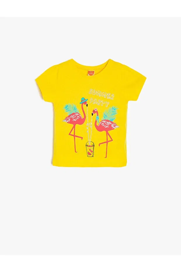 Детская футболка для девочек с принтом Koton Kids, Yellow/171