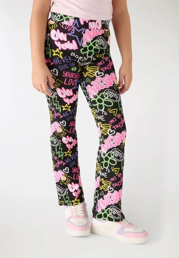 Брюки с принтом, Graffiti trousers, Terranova, черный — фото 2
