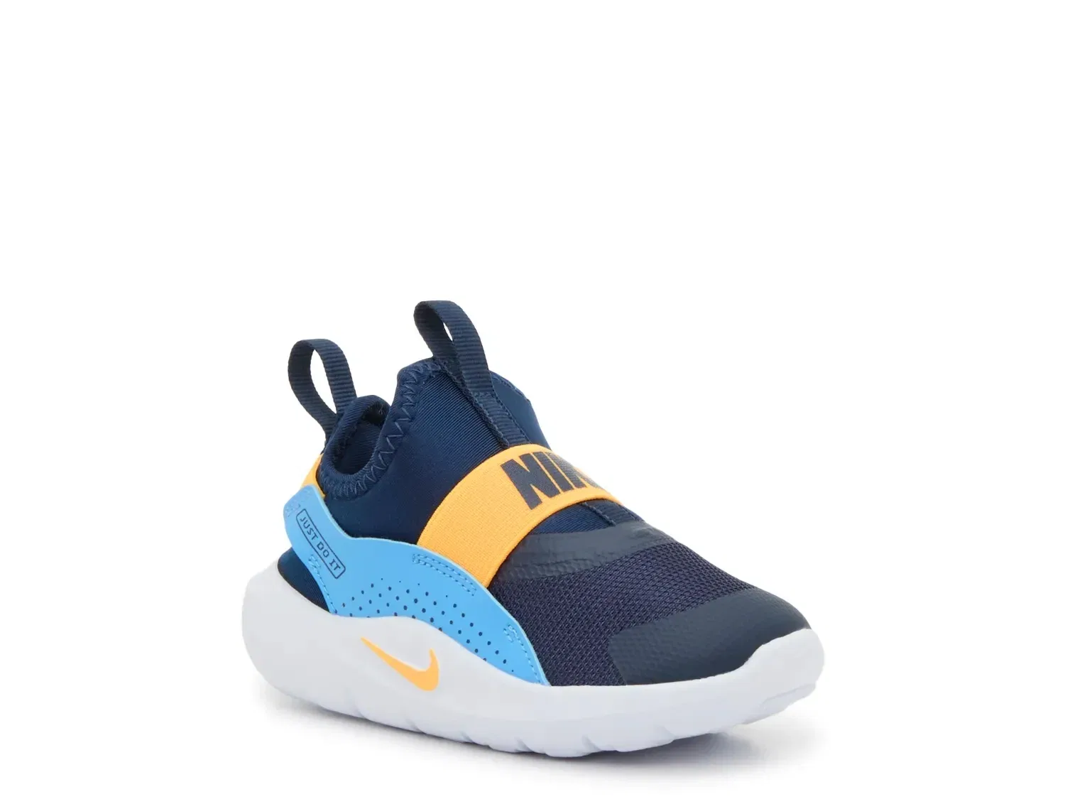Кроссовки детские Flex Runner 4 Slip-On, Nike, Navy/Orange