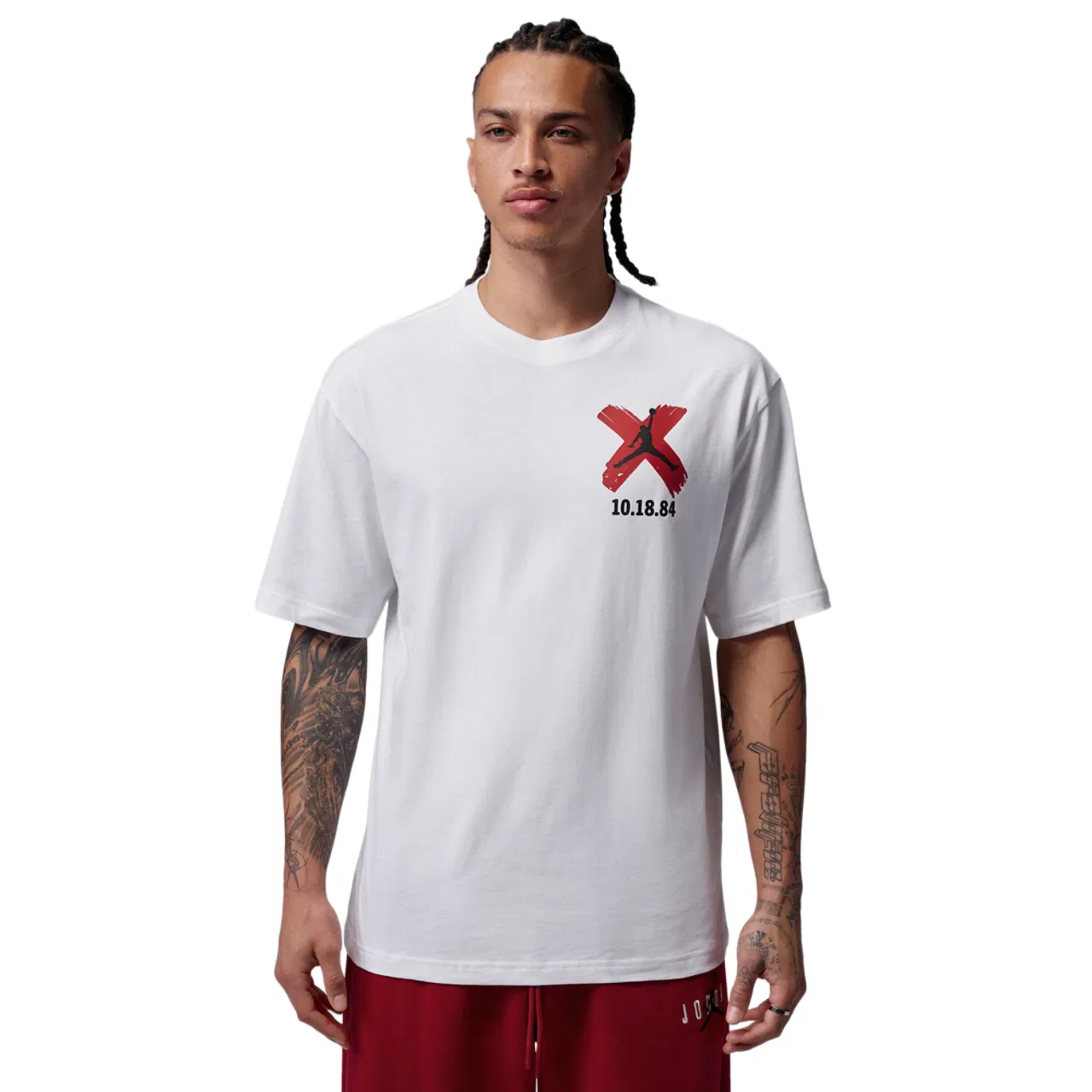 Мужская футболка Brooklyn Banned Jordan, цвет White/University Red