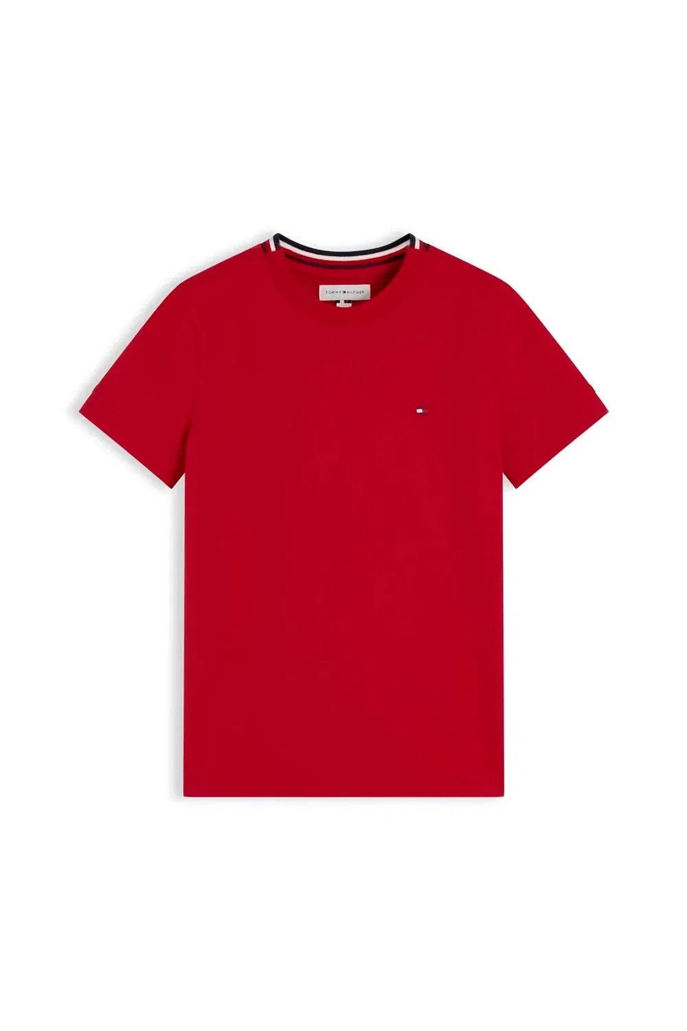 Детский топ с пике и деталями-лентами Tommy Hilfiger, Red