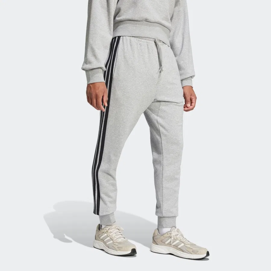 Спортивные штаны с 3 полосками Essential French Terry Pants adidas, Серо-черный — фото 3