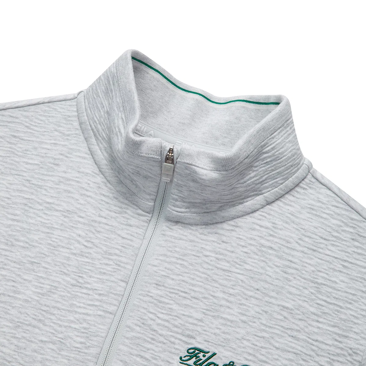 Детская спортивная футболка с воротником-стойкой Elegant Heather Gray-MG FILA KIDS — фото 4
