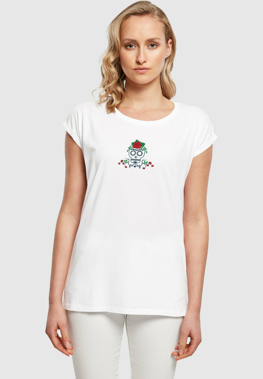 

Футболка с принтом FRIDA KAHLO DEATH EXTENDED SHOULDER TEE Merchcode, белый