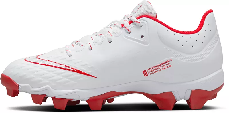 Женские софтбольные бутсы для софтбола Nike Hyperdiamond 4 Keystone, цвет White/University Red/Platinum — фото 4