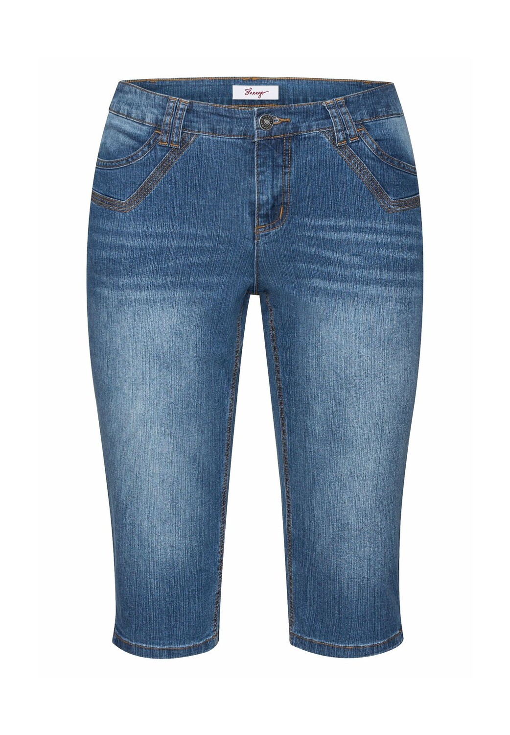 

Джинсы-капри с небольшими разрезами по бокам sheego, цвет Blue Denim