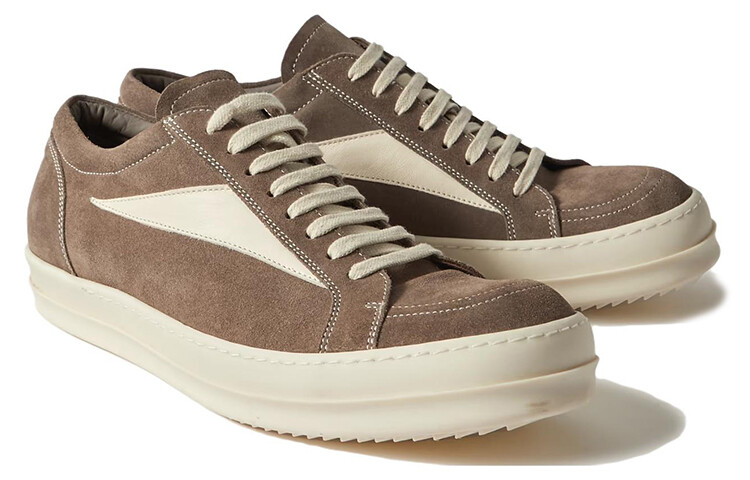 Кроссовки винтажные Rick Owens Velour Suede, серо-бежевый — фото 4