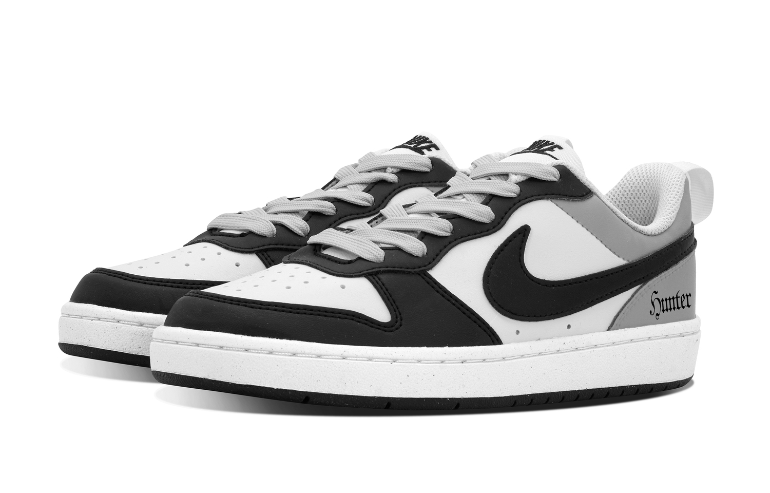 Nike Court Borough DEER Violent Gray Кожаные противоскользящие износостойкие низкие детские скейтборд-кроссовки — фото 4