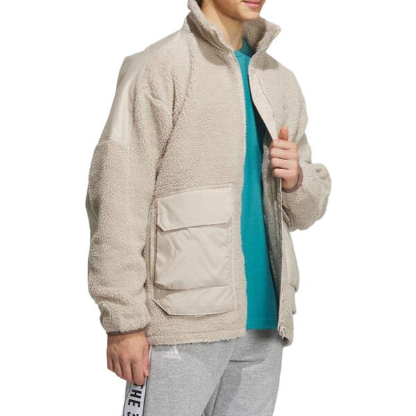 Куртка warding oversize boa полноразмерная молния куртка Adidas, белый — фото 4