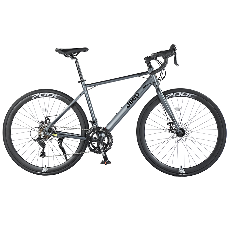 

Шоссейный велосипед начального уровня алюминиевый сплав дисковые тормоза взрослые женские шоссейный велосипед соревнования поездки на работу взрослые Jeep, серый