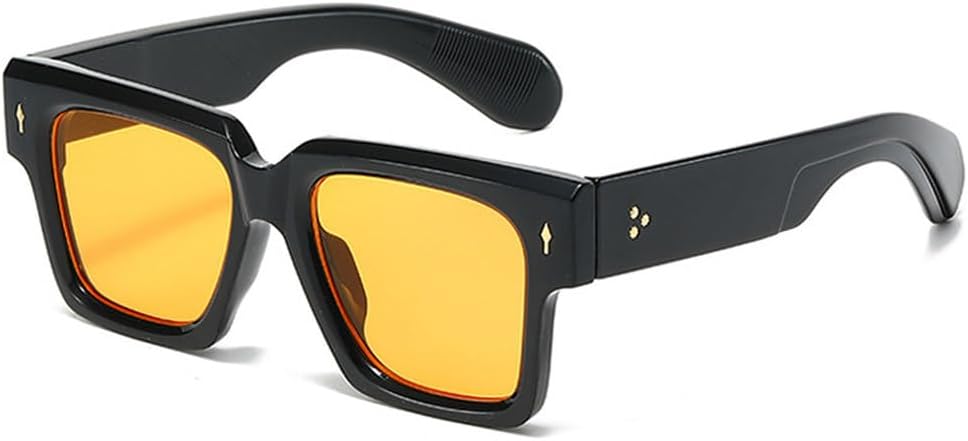 

Большие женские солнцезащитные очки класса люкс с заклепками, модные очки-очки с защитой от УФ-излучения UV400, мужские желто-синие солнцезащитные очки HVTVTLA, Black Orange