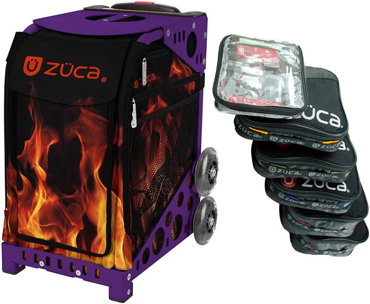 

Спортивная сумка-вкладыш Zuca Blaze, фиолетовая рама с мигающими колесами и набором профессиональных чехлов